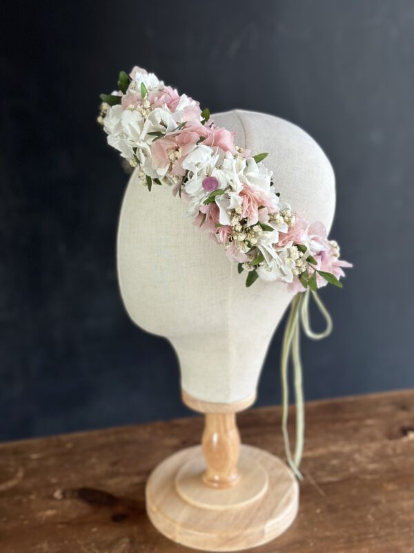 CORONA DE HORTENSIAS Rosa